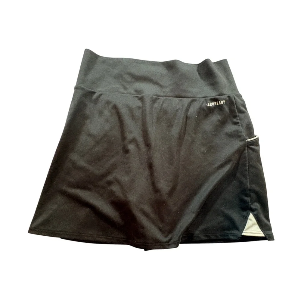 Adidas Aeroready Athletic Skort Girls Youth Large Black Tennis Golf Skirt Pocket